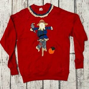 Vintage Scarecrow Halloween Pumpkin Fall Trick or Treat 1980s Sweatshirt